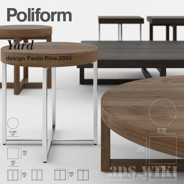 furniture – Coffee tables POLIFORM Yard 3D Model