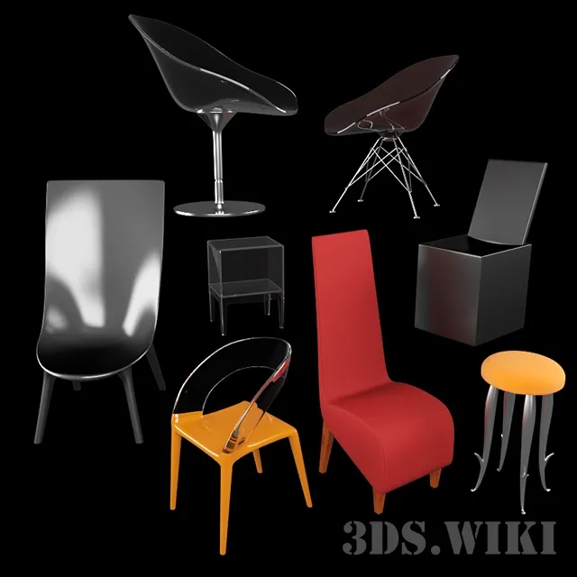 furniture – Collection of chairs designed by Philippe Starck 3D Model