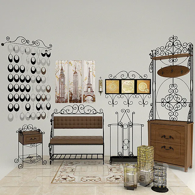 furniture collection with forged elements 3DModel