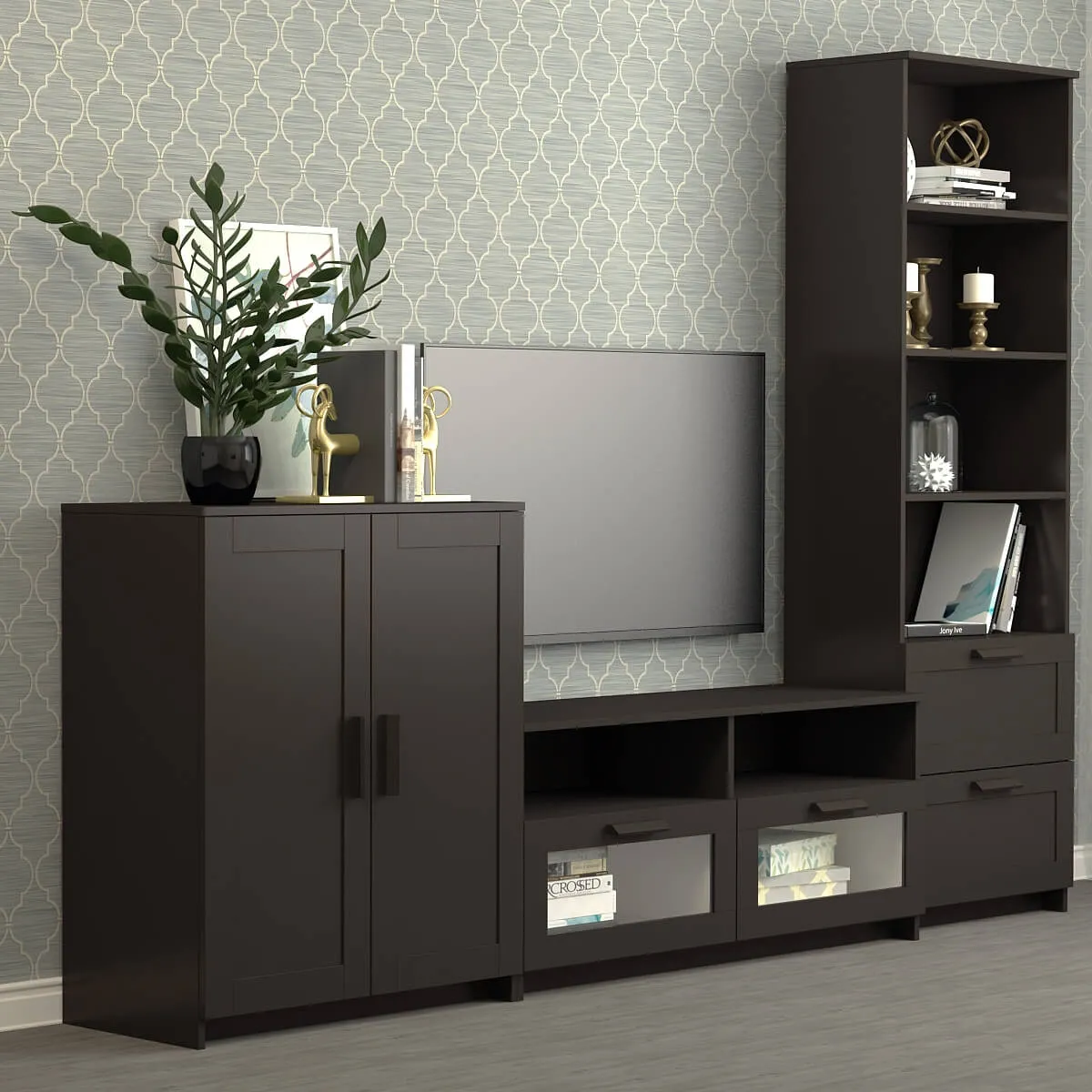 furniture – Combination TV Ikea Brimnes 3D Model