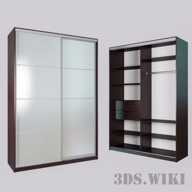 furniture – Compact wardrobe for a bedroom 3D Model
