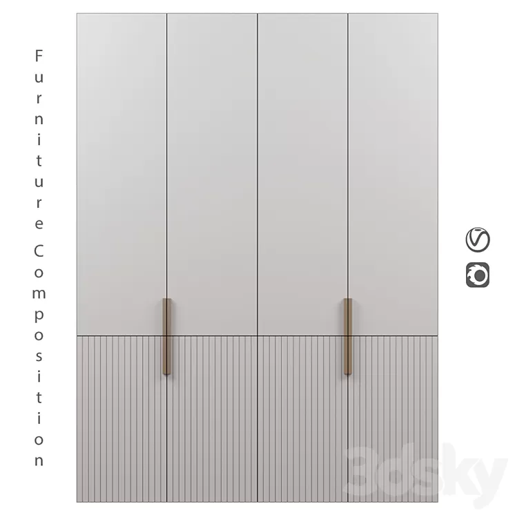 Furniture composition | 201 | Cupboard 3D Model Free Download