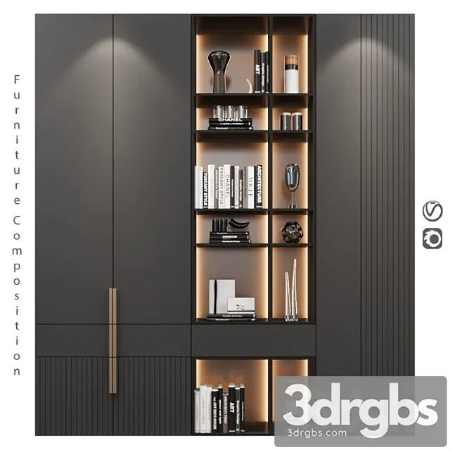 Furniture Composition 332 Shkaf 3D Model Download