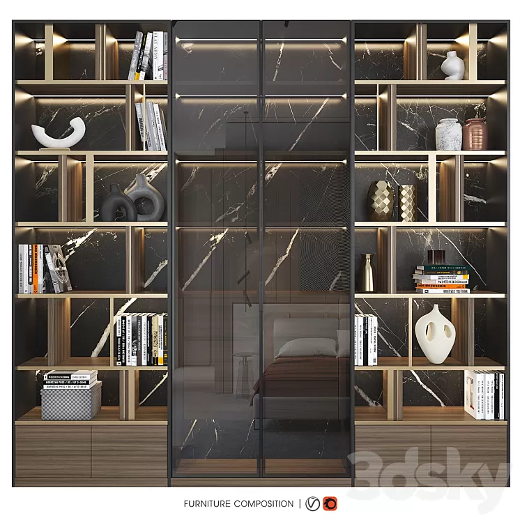 Furniture composition 49 3D Model Free Download