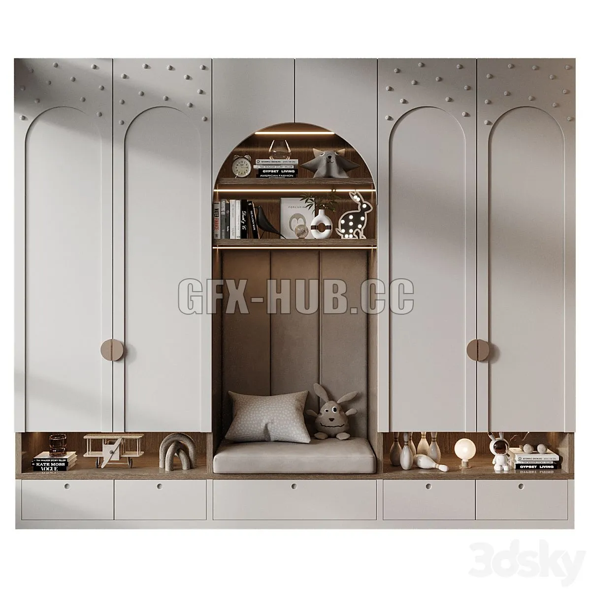 Furniture composition 733 3D Model