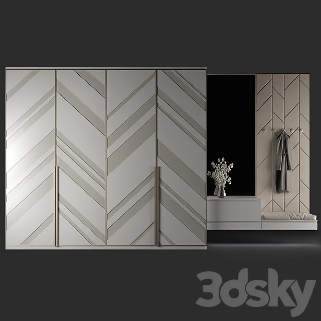 Furniture composition for hallway 62 3DModel