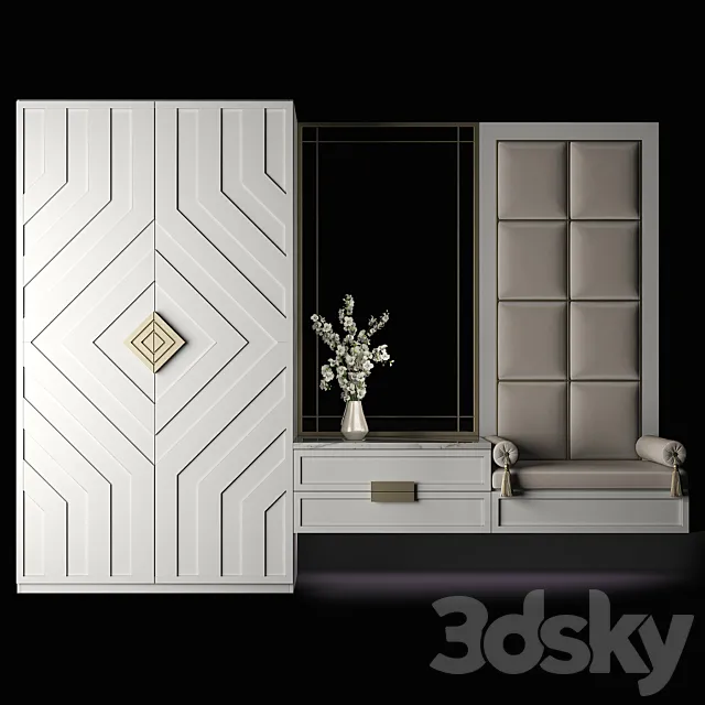 Furniture composition for hallway 64 3D Model