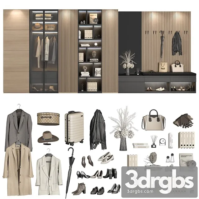 Furniture composition for the hallway 99 part 1 2 3D Model Download