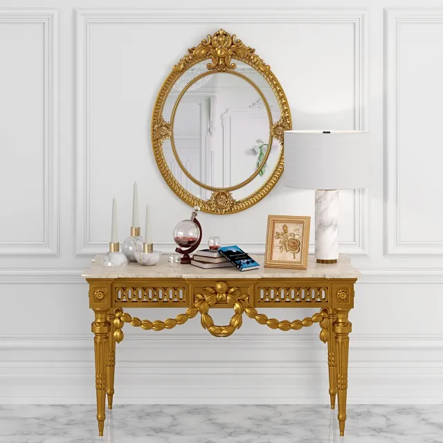 furniture – Console in Gilt Wood 3D Model furniture – Console in Gilt Wood 3D Model