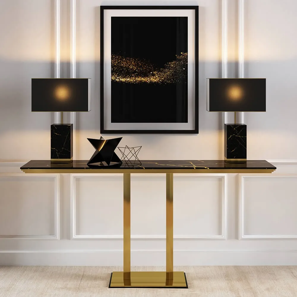 furniture – Console in gold and black marble finishes 3D Model furniture – Console in gold and black marble finishes 3D Model