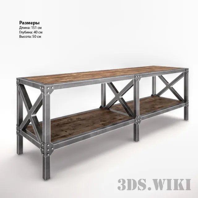 furniture – Console with metal frame 3D Model