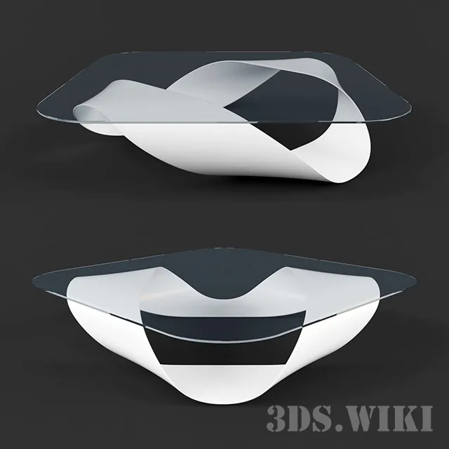 furniture – Contemporary coffee table Kristalia Mobius 3D Model