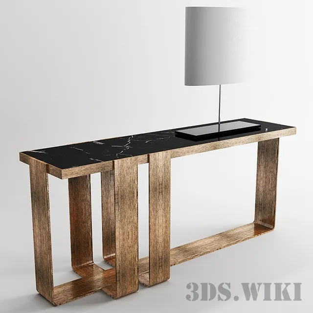 furniture – Contemporary console and table lamp 3D Model