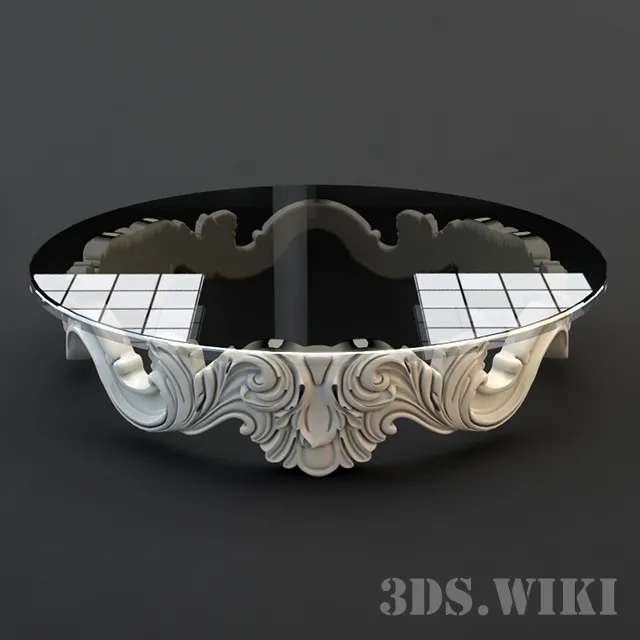 furniture – Contemporary glass coffee table 3D Model