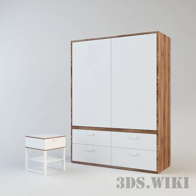 furniture – Contemporary wardrobe with a sideboard 3D Model