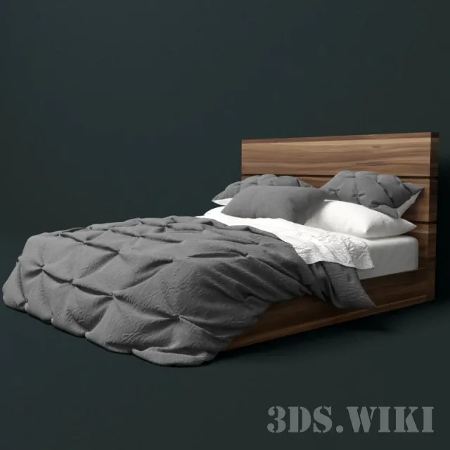 furniture – Contemporary Wood Bed 3D Model
