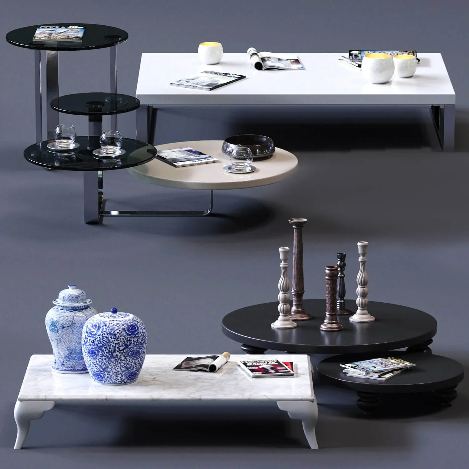 furniture – CorteZari coffee tables set 3D Model