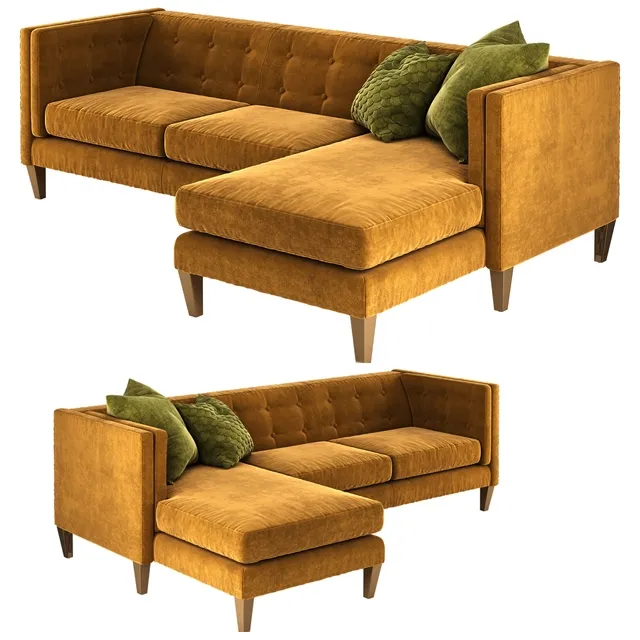 furniture – Crate and Barrel Aidan sectional sofa 3D Model furniture – Crate and Barrel Aidan sectional sofa 3D Model