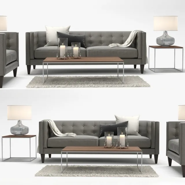 furniture – Crate and Barrel Aidan sofa and Aidan chair 3D Model furniture – Crate and Barrel Aidan sofa and Aidan chair 3D Model