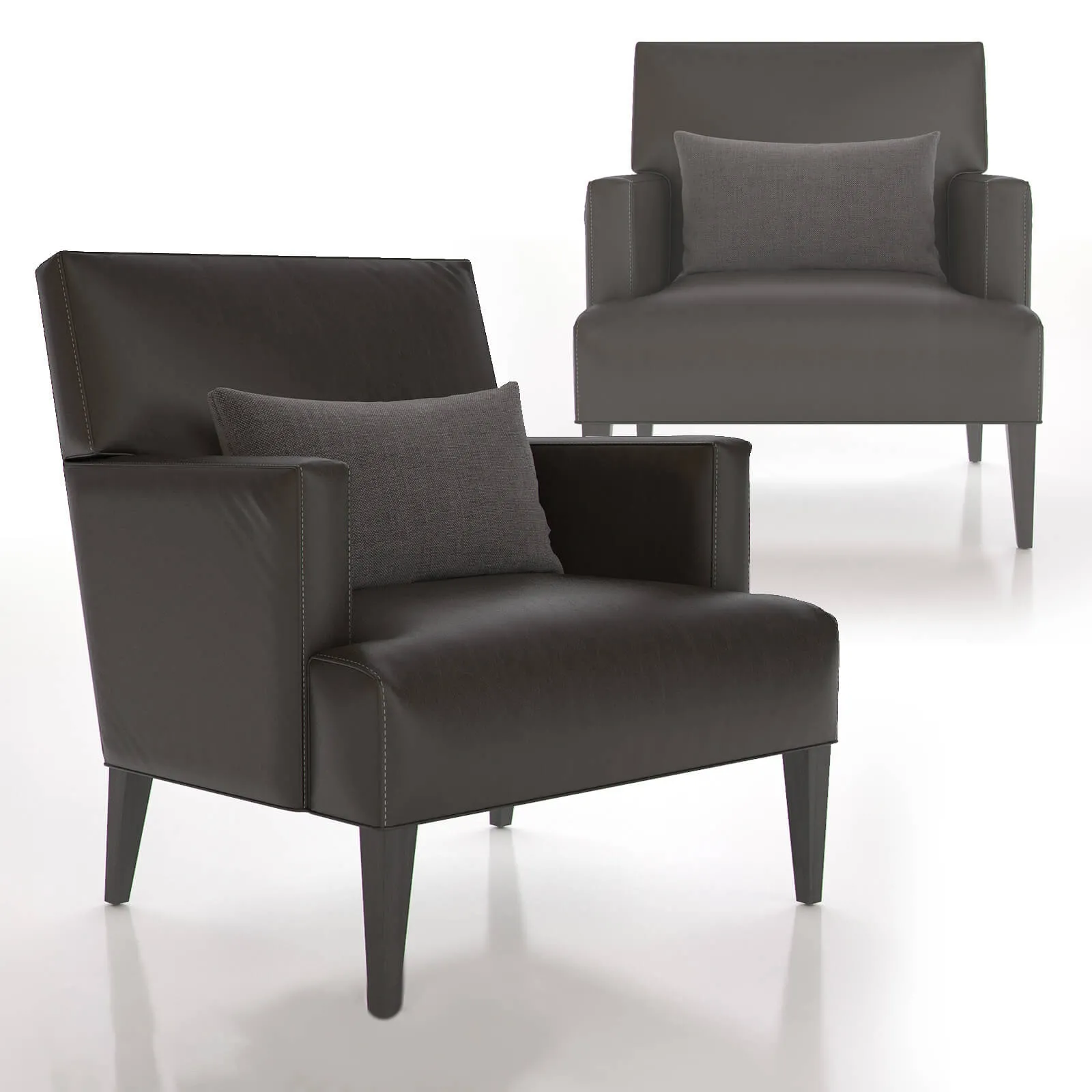 furniture – Crate and Barrel tux leather armchair 3D Model