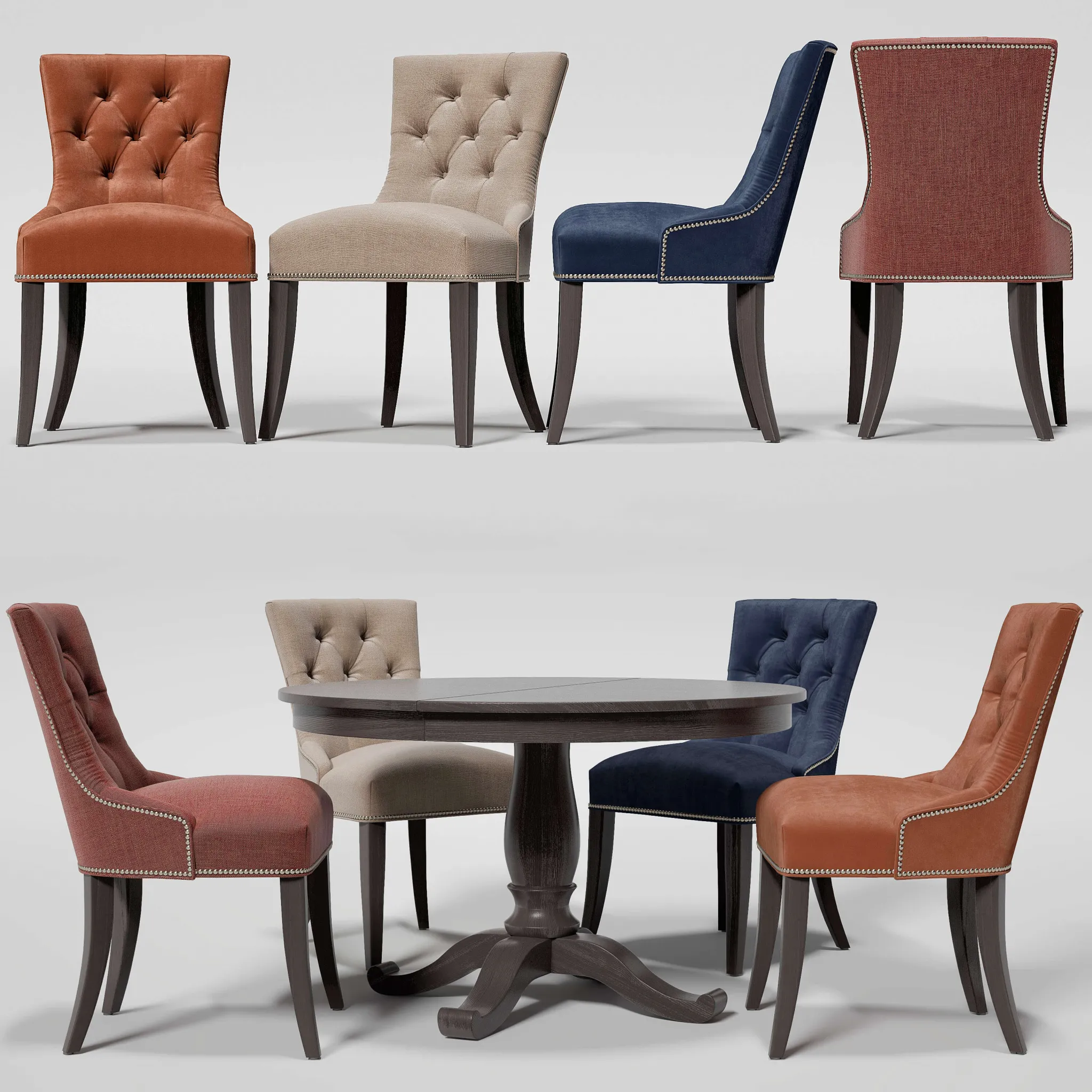 furniture – Crate & Barre chair  Avalon table 3D Model