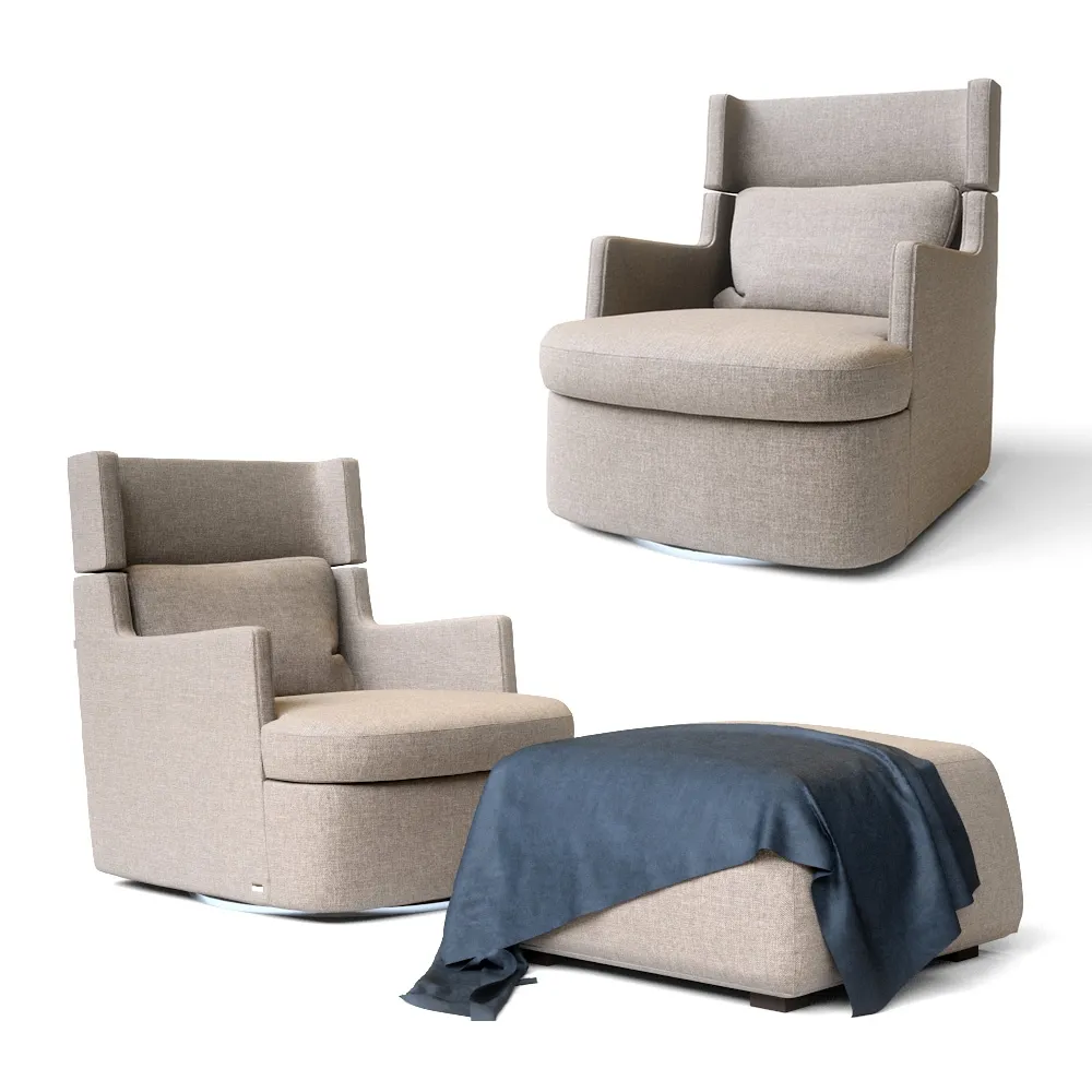 furniture – CTS armchair and poof 3D Model