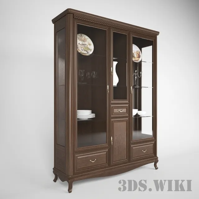 furniture – Cupboard Showcase For Dishware 3D Model