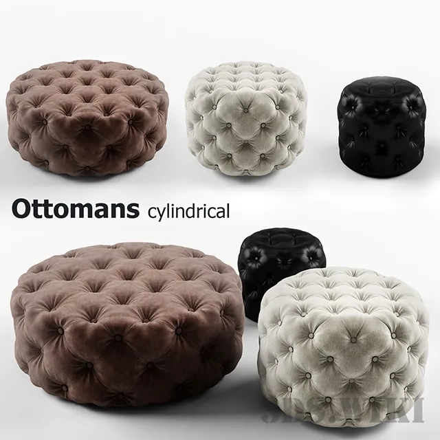 furniture – Cylindrical ottomans 3D Model furniture – Cylindrical ottomans 3D Model