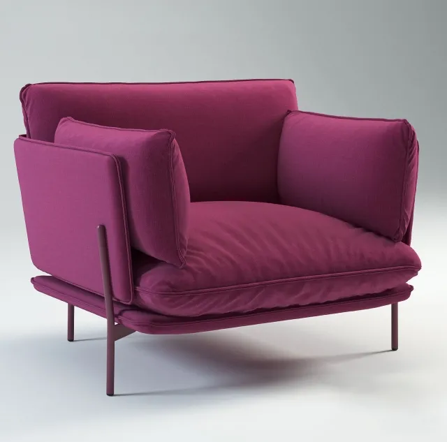 furniture – Dantone Home Bove pink armchair 1 3D Model
