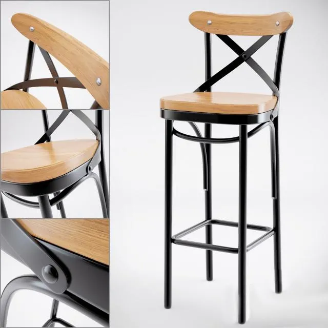 furniture – Dark Metal Bar chair 3D Model furniture – Dark Metal Bar chair 3D Model