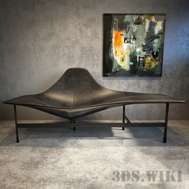 furniture – Deckchair B&B Italia Terminal 1 – LT1 plus painting 3D Model furniture – Deckchair B&B Italia Terminal 1 – LT1 plus painting 3D Model