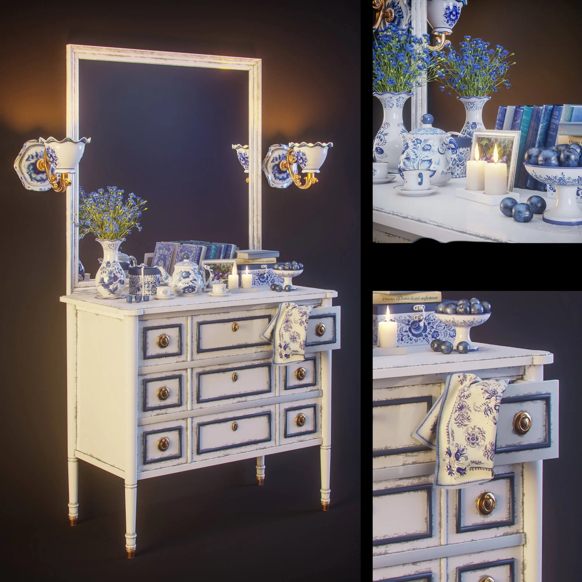 furniture – Decorative set 4 3D Model furniture – Decorative set 4 3D Model