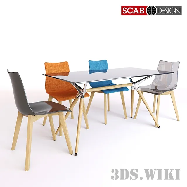 furniture – Designer table and chairs 3D Model
