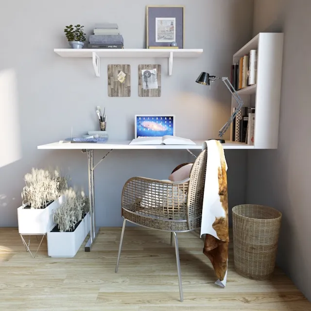 furniture – Desk and decorative items 3D Model