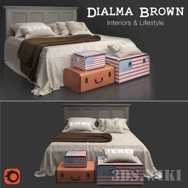 furniture – Dialma Brown bed 3D Model furniture – Dialma Brown bed 3D Model