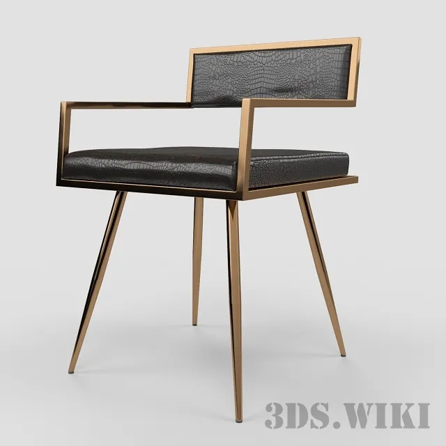 furniture – Dining chair Modrest Rosario Modern Black & Rosegold 3D Model