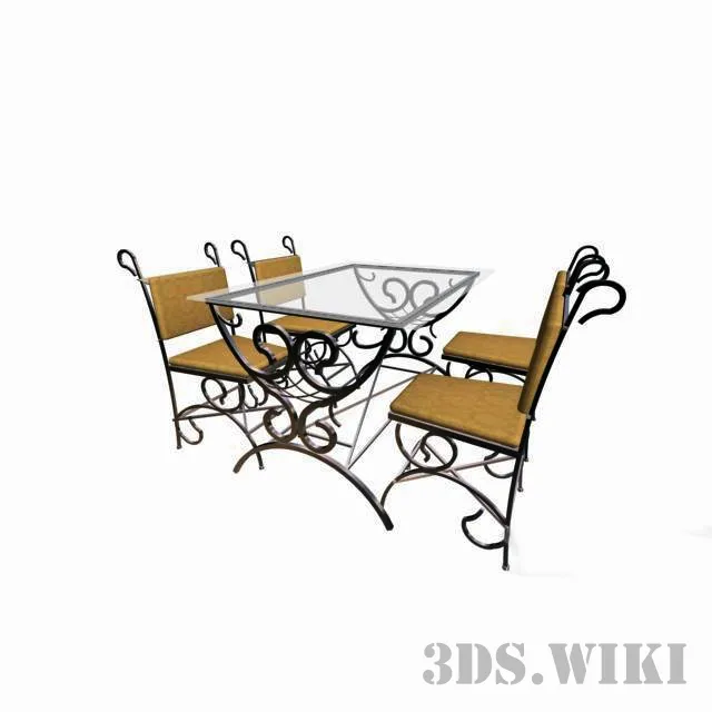 furniture – Dining group – forging 3D Model