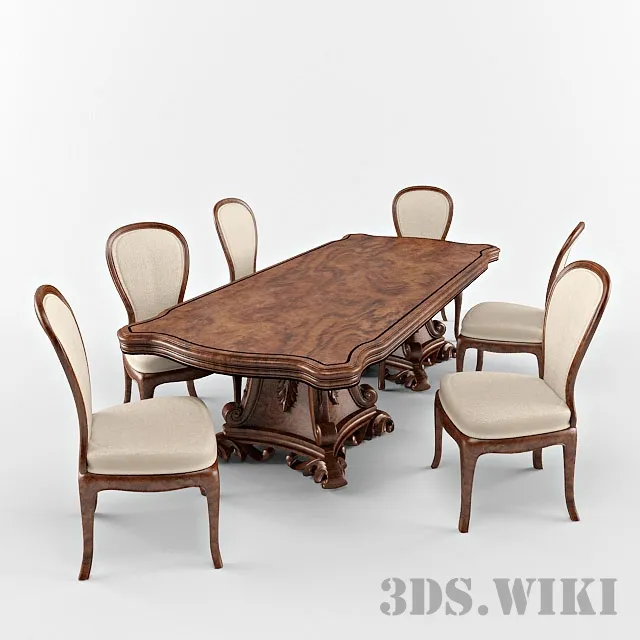 furniture – Dining group – table with chairs 3D Model