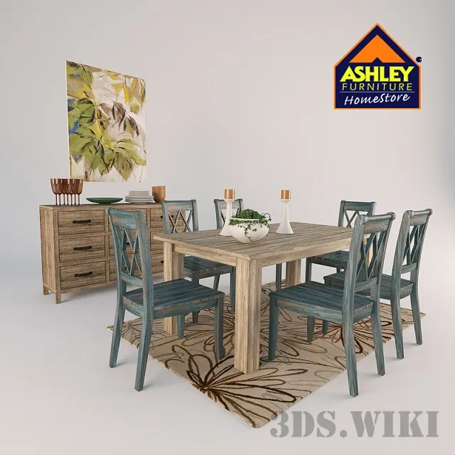 furniture – Dining room set 3D Model