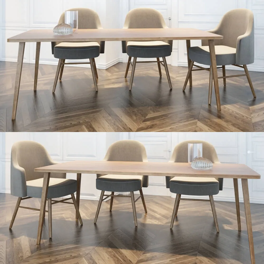 furniture – Dining table and chairs 3D Model