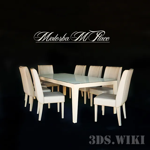 furniture – Dining Table and Chairs Malerba M Place 3D Model