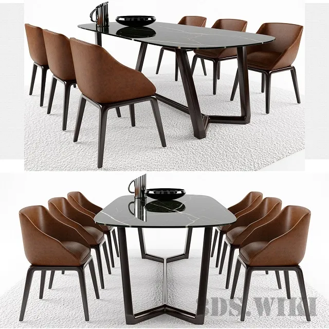 furniture – DINING TABLE WITH CHAIRS 3D Model