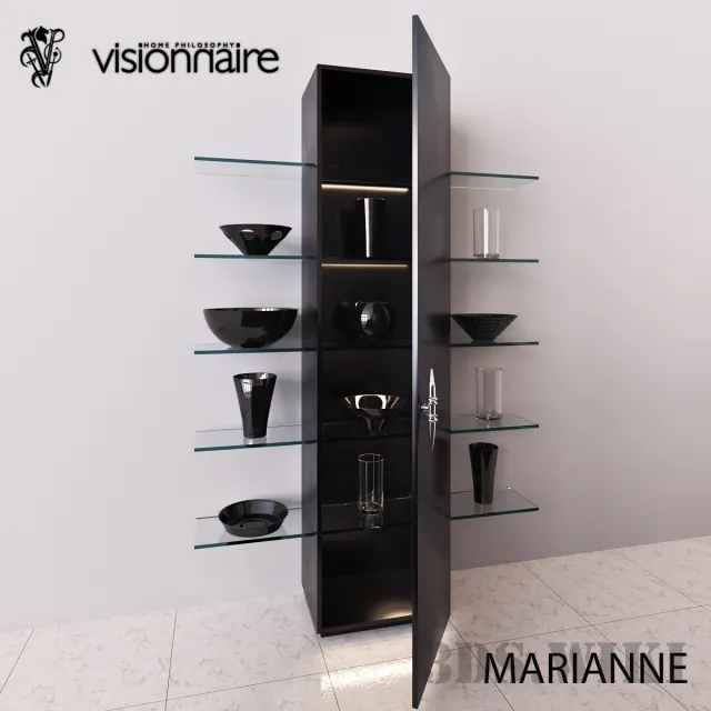 furniture – Display cabinet for dishes Marianna 3D Model