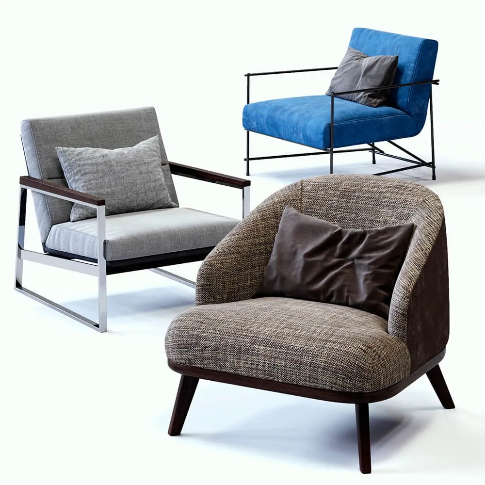 furniture – Ditre Italia armchairs set 3D Model