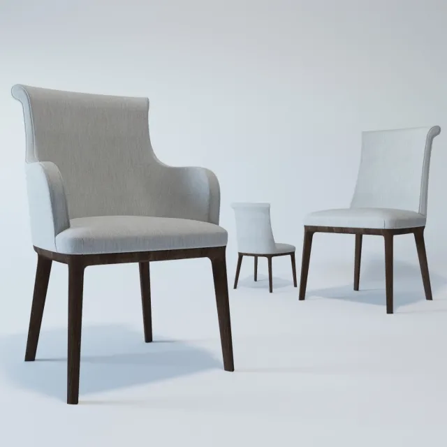 furniture – Diva armchair and chair Poltrona Frau 3D Model