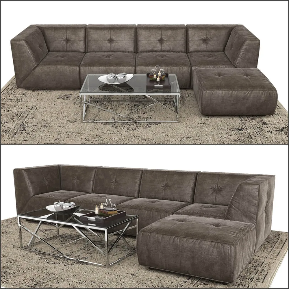 furniture – Divani Casa sectional sofa and Ottoman 3D Model furniture – Divani Casa sectional sofa and Ottoman 3D Model