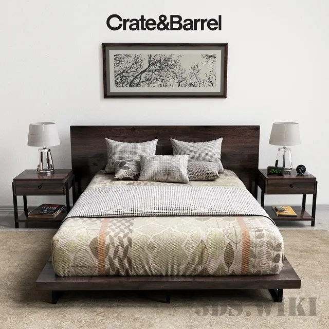 furniture – Double Bed Crate & Barrel 3D Model furniture – Double Bed Crate & Barrel 3D Model
