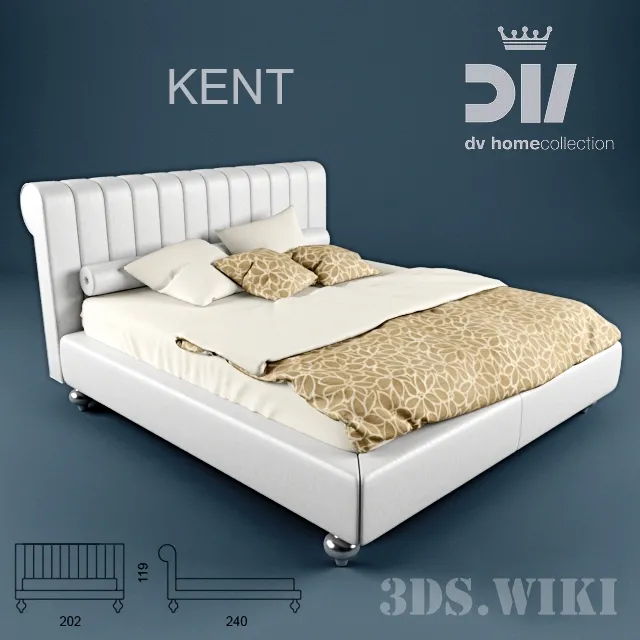 furniture – Double bed KENT DV Home Collection 3D Model furniture – Double bed KENT DV Home Collection 3D Model