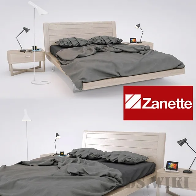 furniture – Double bed Zanette Moon 3D Model furniture – Double bed Zanette Moon 3D Model