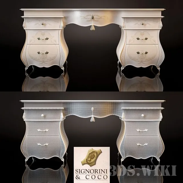 furniture – Dressing table Signorini Coco-Monreale Art_2007 (white) 3D Model